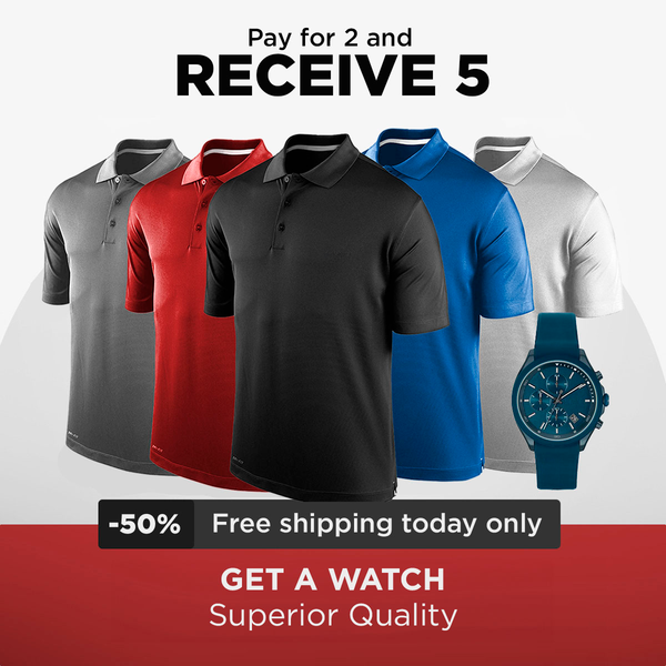 KIT POLO B. SHIRTS [PAY 2 AND GET 5] + WATCH